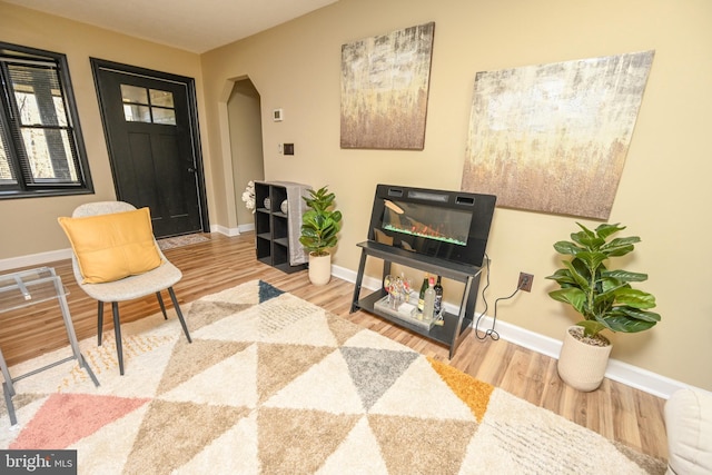 interior space with hardwood / wood-style floors