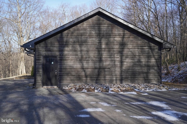 view of snow covered property