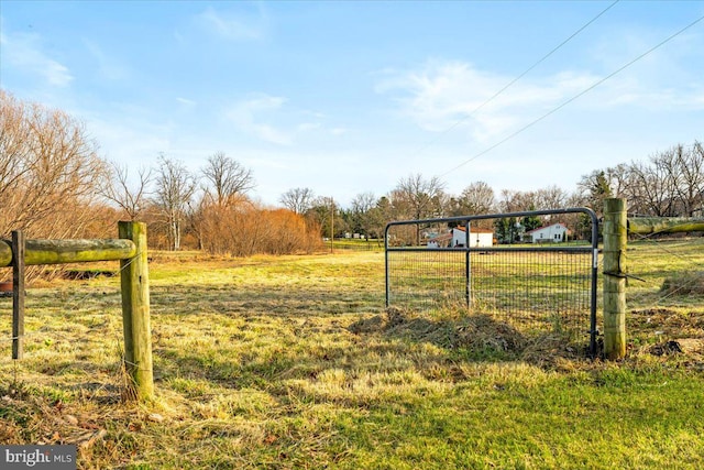 view of yard with a rural view