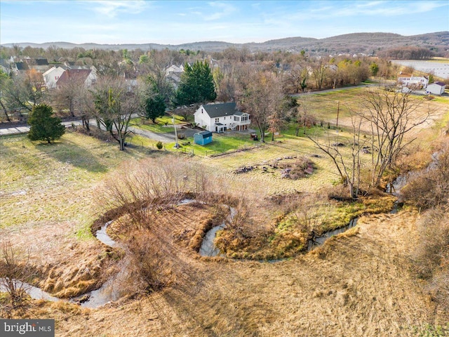 bird's eye view featuring a mountain view