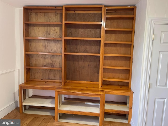 mudroom with hardwood / wood-style floors