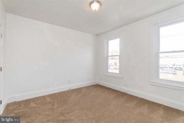 carpeted spare room with a wealth of natural light