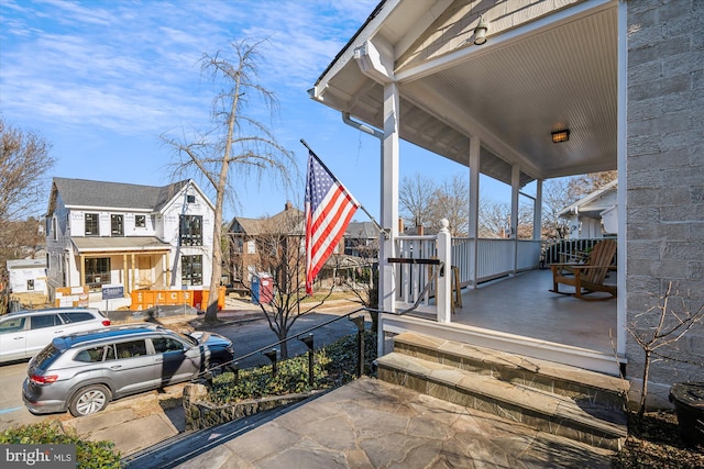 exterior space with covered porch