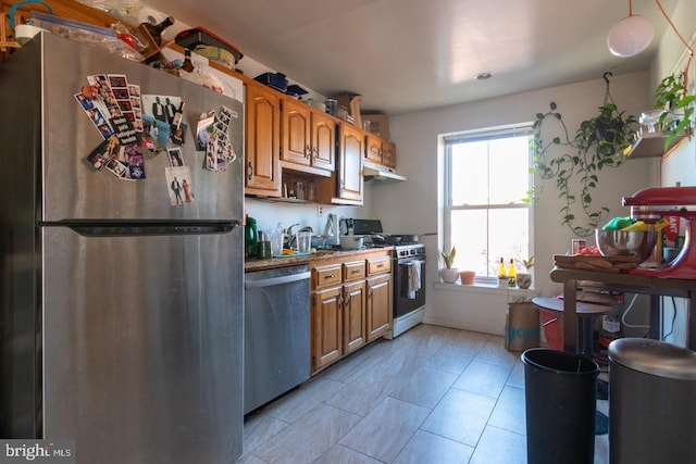 kitchen with stainless steel appliances