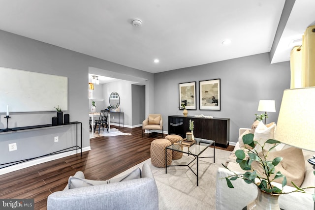 living room featuring light hardwood / wood-style floors