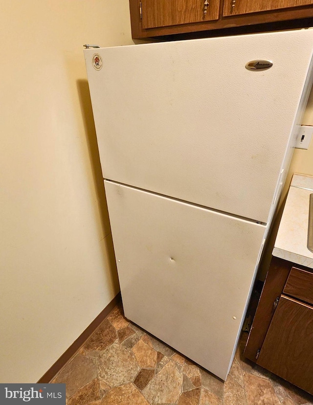 room details with white fridge