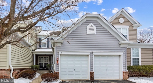 view of front of home with a garage