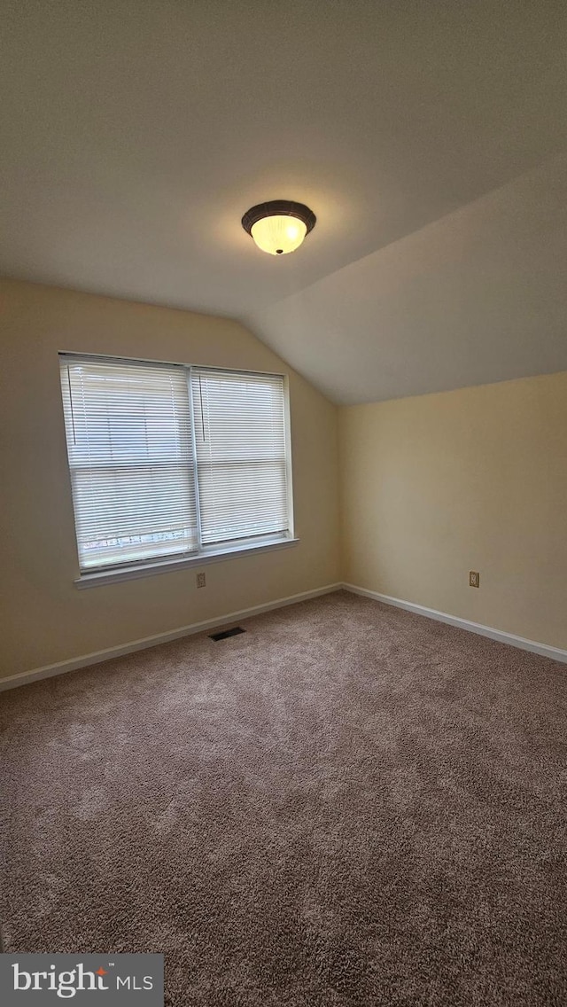 bonus room featuring carpet and lofted ceiling