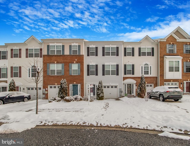 view of snow covered building