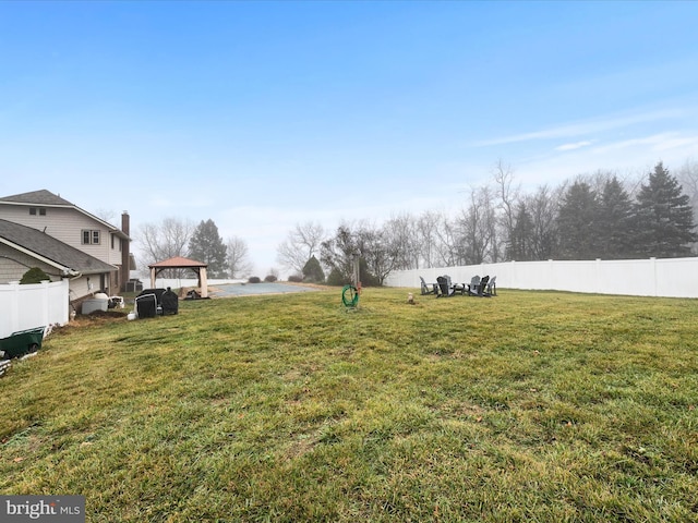 view of yard with a gazebo