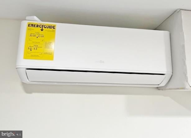 room details with a wall mounted air conditioner