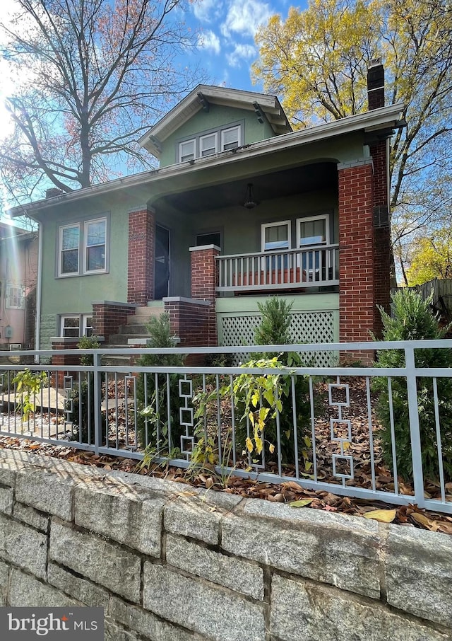 view of front of property with covered porch