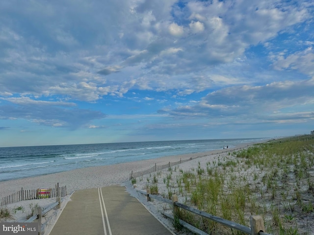 water view featuring a beach view