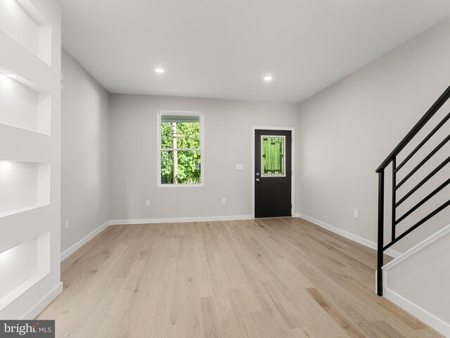 foyer featuring light wood-type flooring