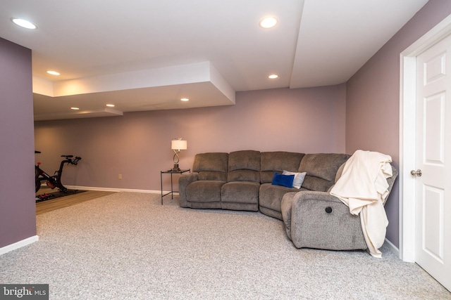 living room featuring carpet flooring