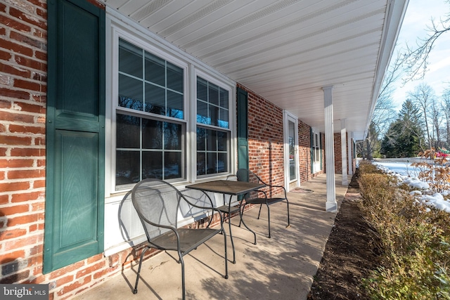 view of patio / terrace with a porch