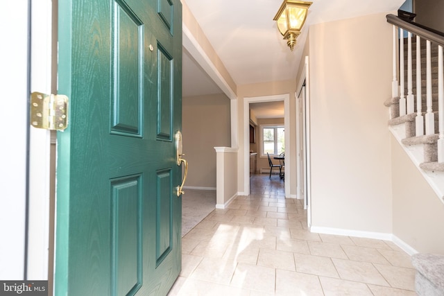 view of tiled foyer