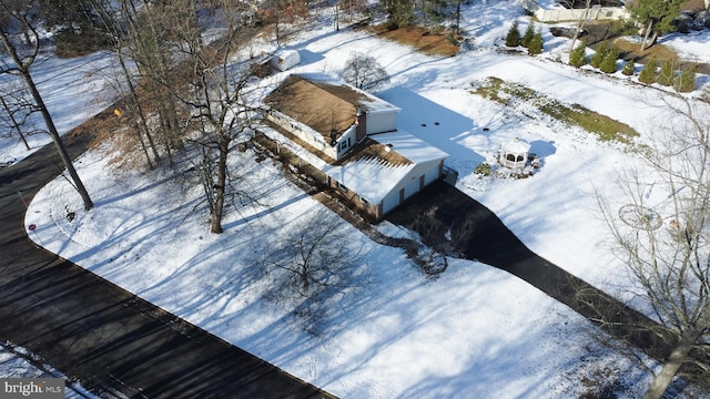 view of snowy aerial view