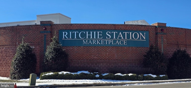 view of community sign