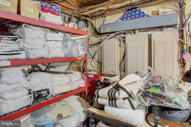 storage room with electric panel