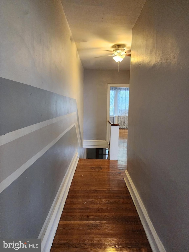 hallway featuring dark hardwood / wood-style floors