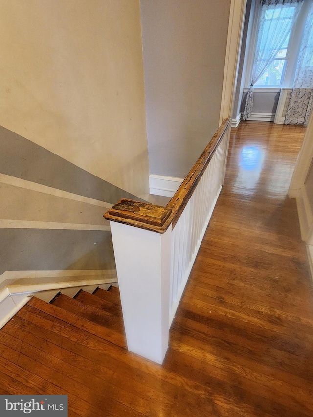 interior space with dark hardwood / wood-style floors