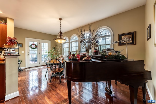 misc room featuring a wealth of natural light and hardwood / wood-style flooring