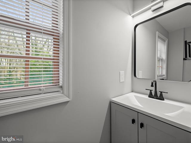 bathroom featuring plenty of natural light and vanity