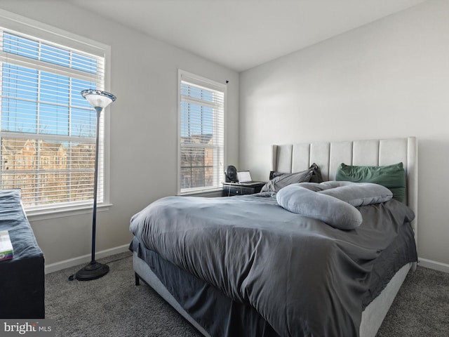 bedroom with carpet flooring and multiple windows