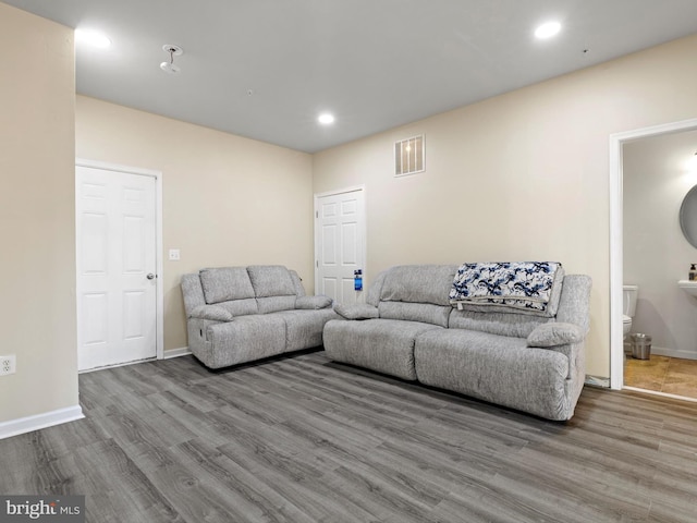 living room featuring hardwood / wood-style flooring