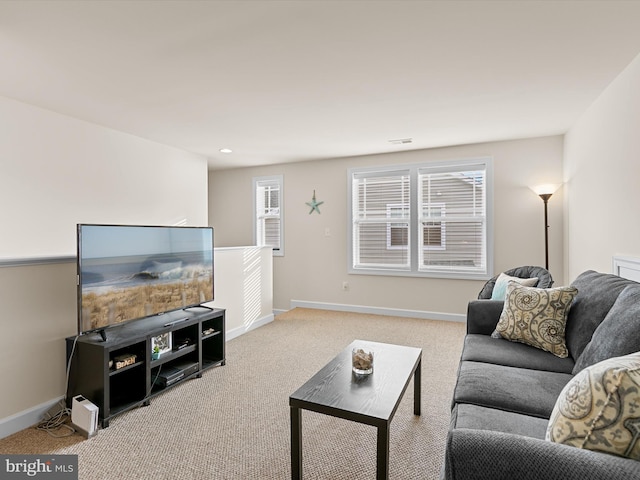 view of carpeted living room