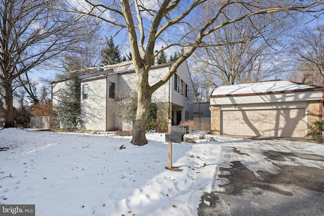 view of snow covered exterior