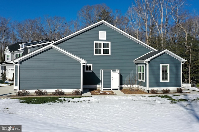 view of snow covered house