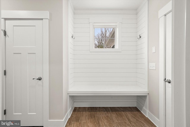 mudroom featuring hardwood / wood-style flooring