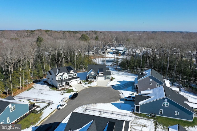 view of snowy aerial view