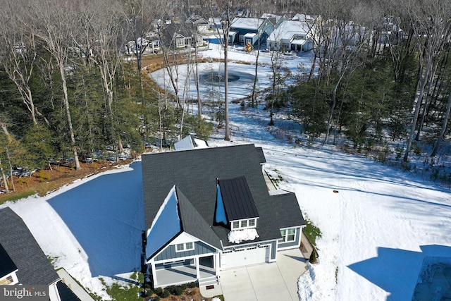 view of snowy aerial view