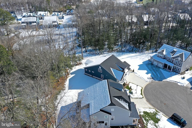 view of snowy aerial view