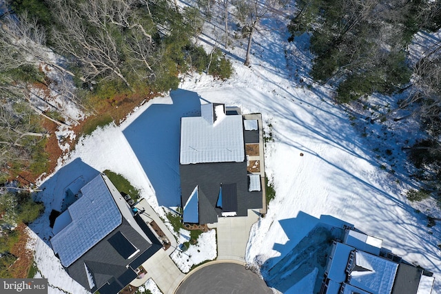 view of snowy aerial view