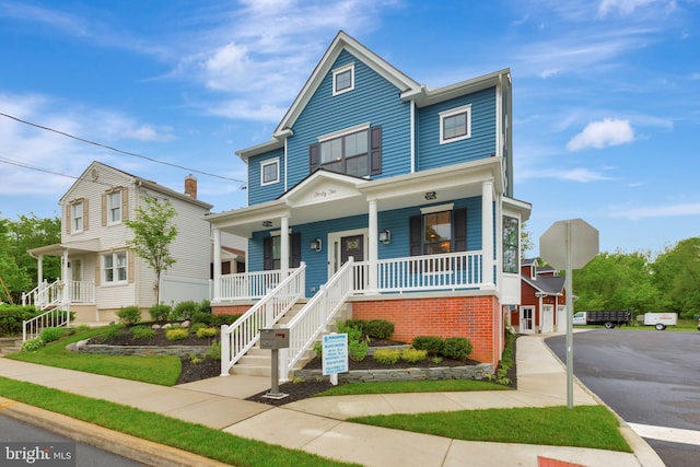 view of front of property with a porch