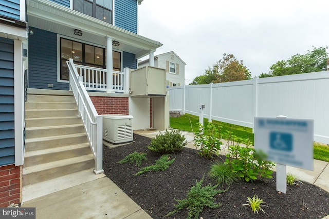 view of home's exterior featuring a porch