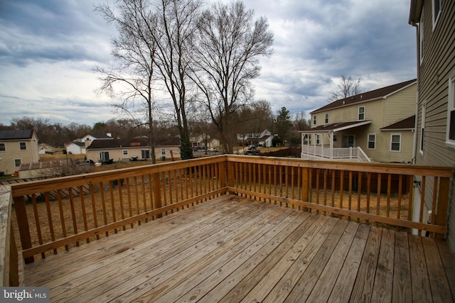 deck featuring a residential view