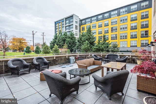 view of patio with outdoor lounge area