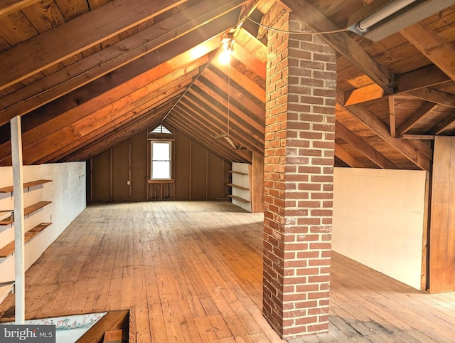 view of unfinished attic