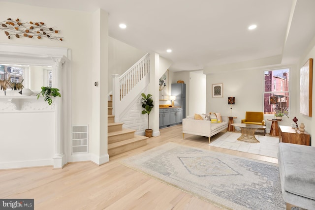 living room featuring hardwood / wood-style floors