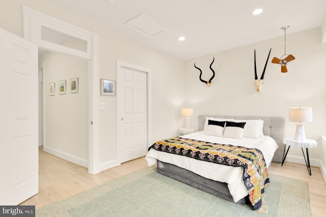 bedroom featuring hardwood / wood-style floors