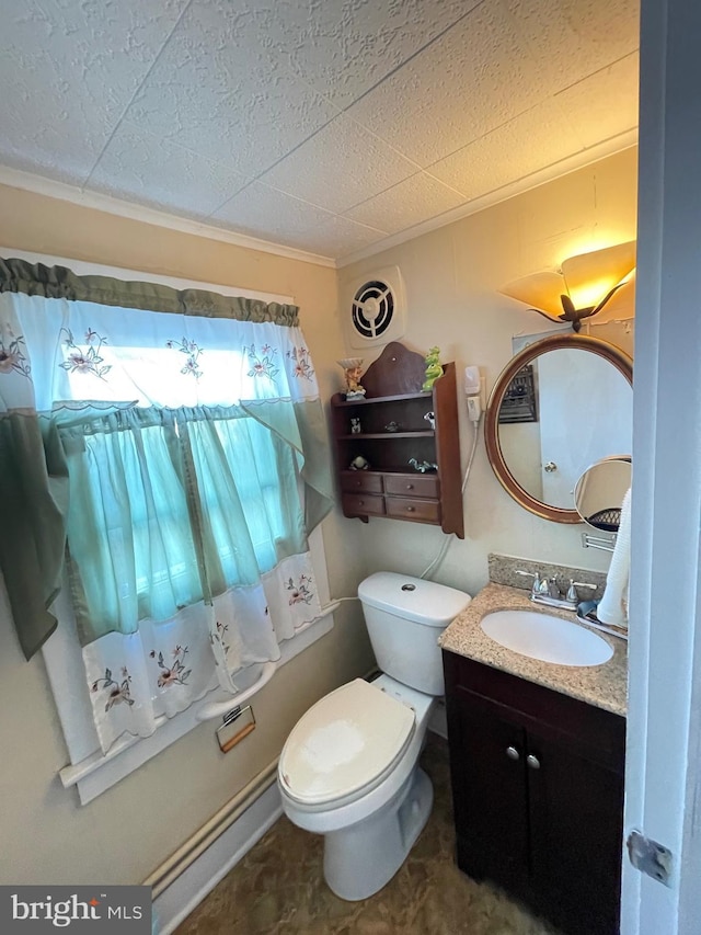 211 W 6th St, Laurel, DE 19956 - bathroom featuring vanity and ornamental molding