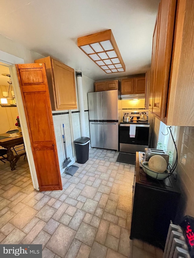 kitchen with appliances with stainless steel finishes