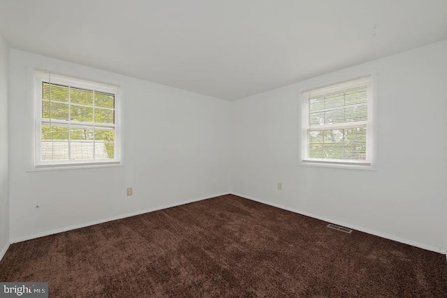 empty room with plenty of natural light and carpet floors