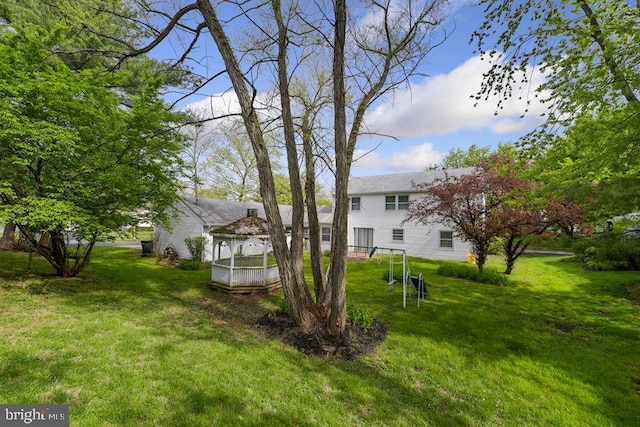 view of yard featuring a gazebo