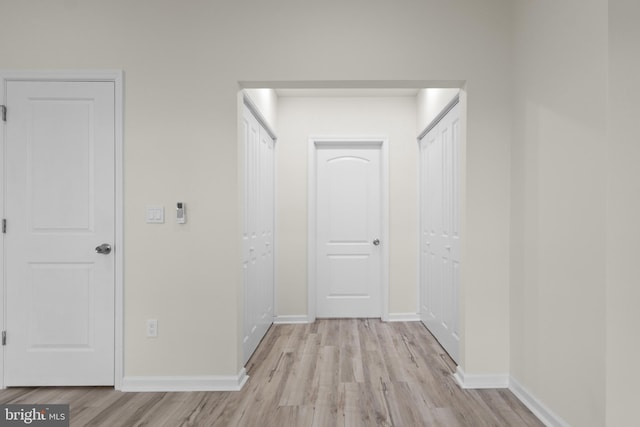 hall featuring light hardwood / wood-style floors